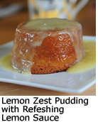 Lemon Zest Pudding with Refreshing Lemon Sauce